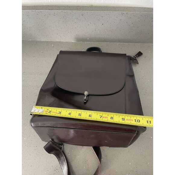 NEW HESHE deep brown leather backpack main image 4